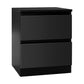 Artiss Bedside Table 2 Drawers - PEPE Black