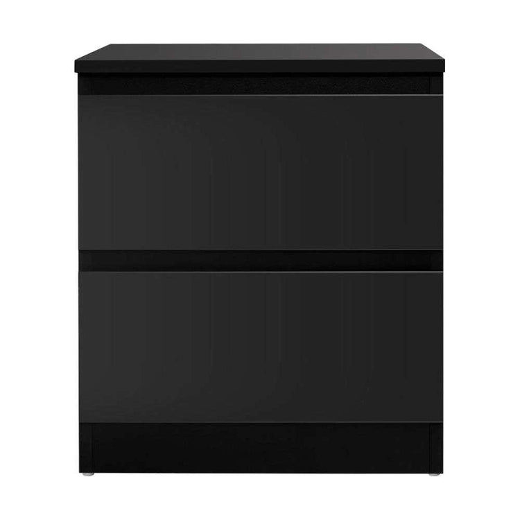 Artiss Bedside Table 2 Drawers - PEPE Black