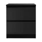 Artiss Bedside Table 2 Drawers - PEPE Black