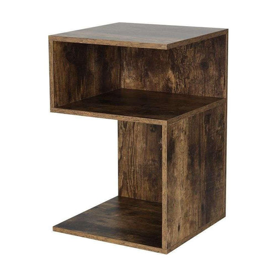 Artiss Bedside Table Shelves Side End Table Storage Nightstand Rust Oak UMENI