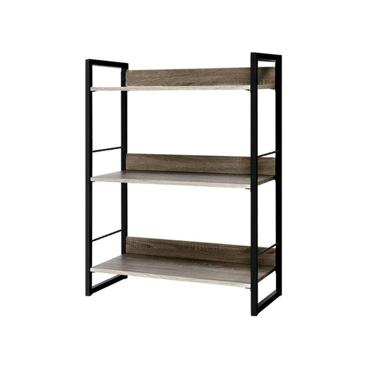 Artiss Bookshelf Display Shelves Metal Bookcase Wooden Book Shelf Wall Storage - Magdasmall
