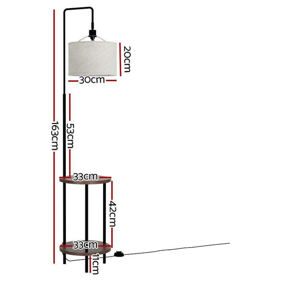 Artiss Floor Lamp Shelf Modern LED Storage Shelves Stand Living Room Light - Magdasmall
