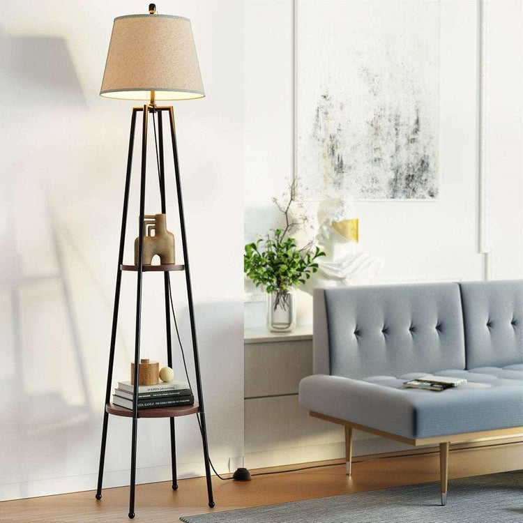 Artiss Floor Lamp Shelf Stand Modern LED Storage Shelves Living Room Light - Magdasmall