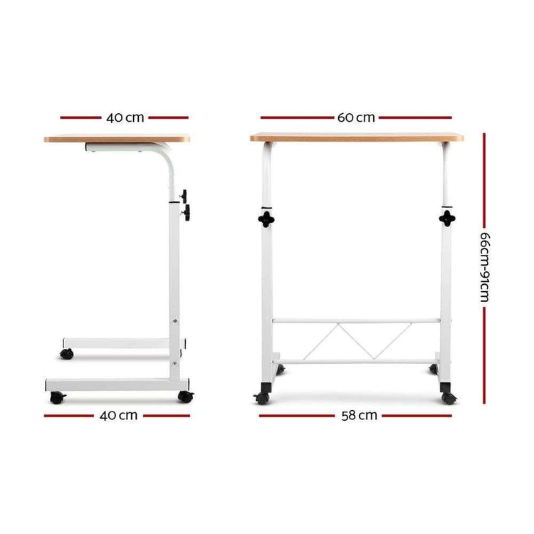 Artiss Laptop Desk Table Adjustable 60CM Light Wood