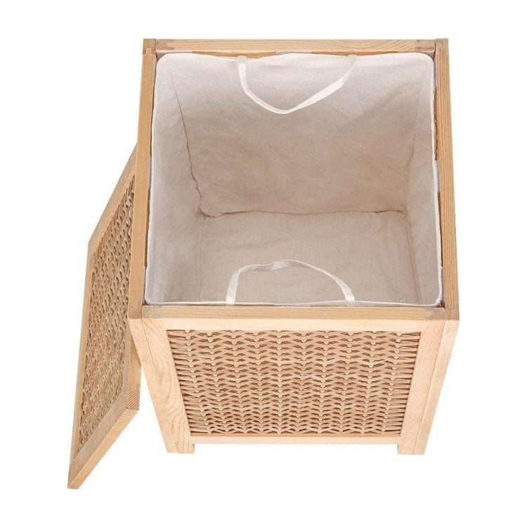 Artiss Laundry Hamper Bathroom Storage Cabinet Wooden Organiser Bag Clothes