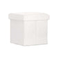 Artiss Ottoman Storage Foot Stool Square Teddy Fabric White