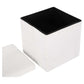 Artiss Ottoman Storage Foot Stool Square Teddy Fabric White