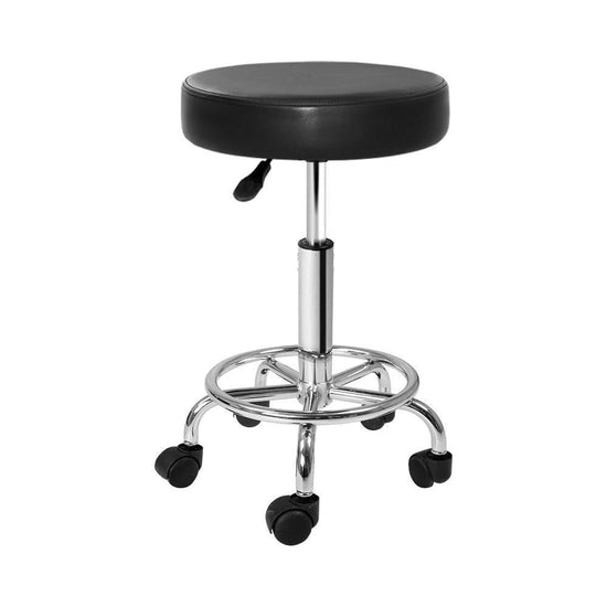 Artiss Salon Stool Round Swivel Chair Black