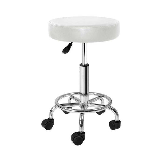 Artiss Salon Stool Round Swivel Chair White