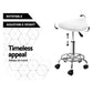 Artiss Salon Stool Saddle Swivel Chair White