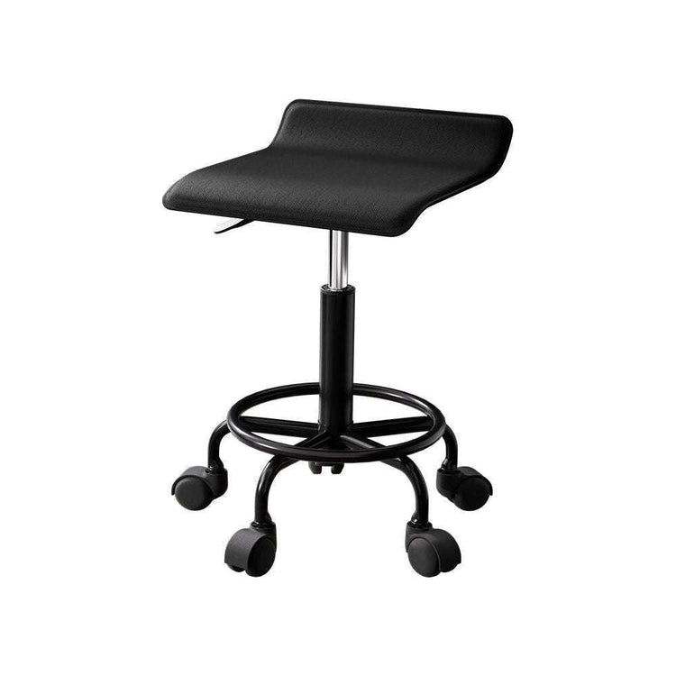 Artiss Salon Stool Square Swivel Chair Black