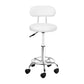 Artiss Salon Stool Swivel Chair Backrest White