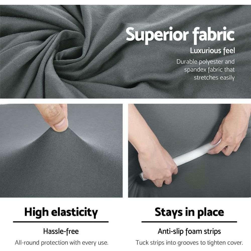 Artiss Sofa Cover Couch Covers 2 Seater Stretch Grey
