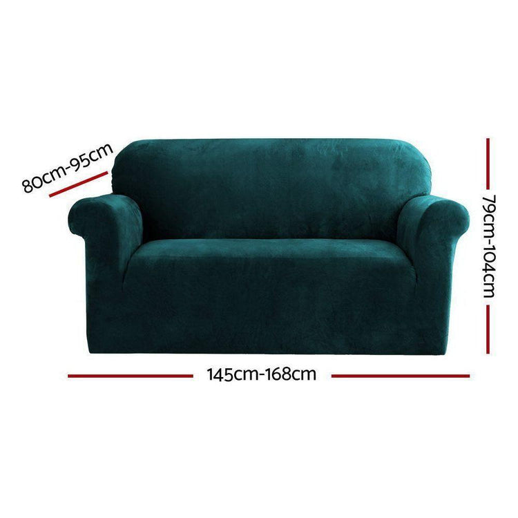 Artiss Sofa Cover Couch Covers 2 Seater Velvet Agate Green