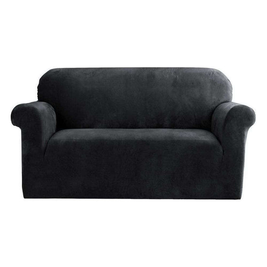 Artiss Sofa Cover Couch Covers 2 Seater Velvet Black