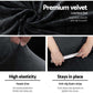 Artiss Sofa Cover Couch Covers 2 Seater Velvet Black