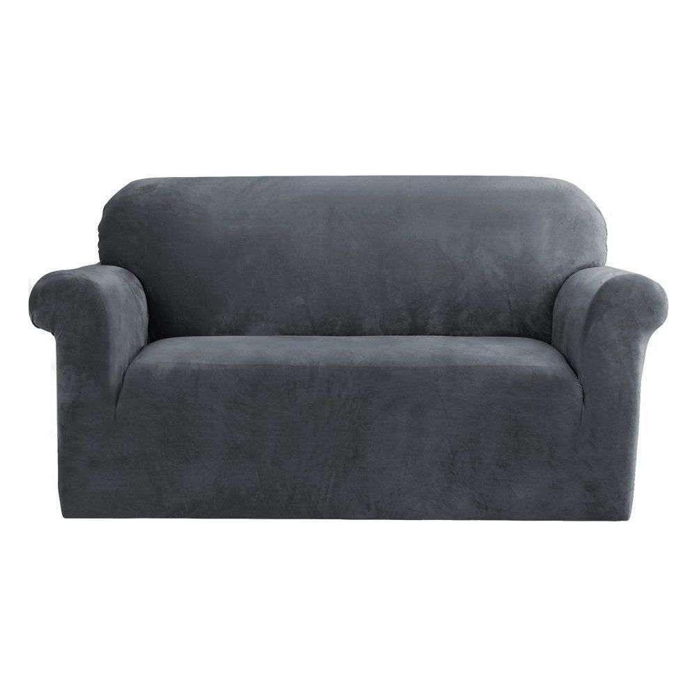 Artiss Sofa Cover Couch Covers 2 Seater Velvet Grey