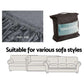 Artiss Sofa Cover Couch Covers 2 Seater Velvet Grey