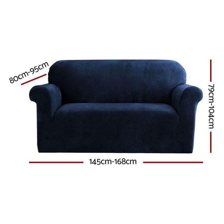 Artiss Sofa Cover Couch Covers 2 Seater Velvet Sapphire