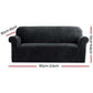 Artiss Sofa Cover Couch Covers 3 Seater Velvet Black