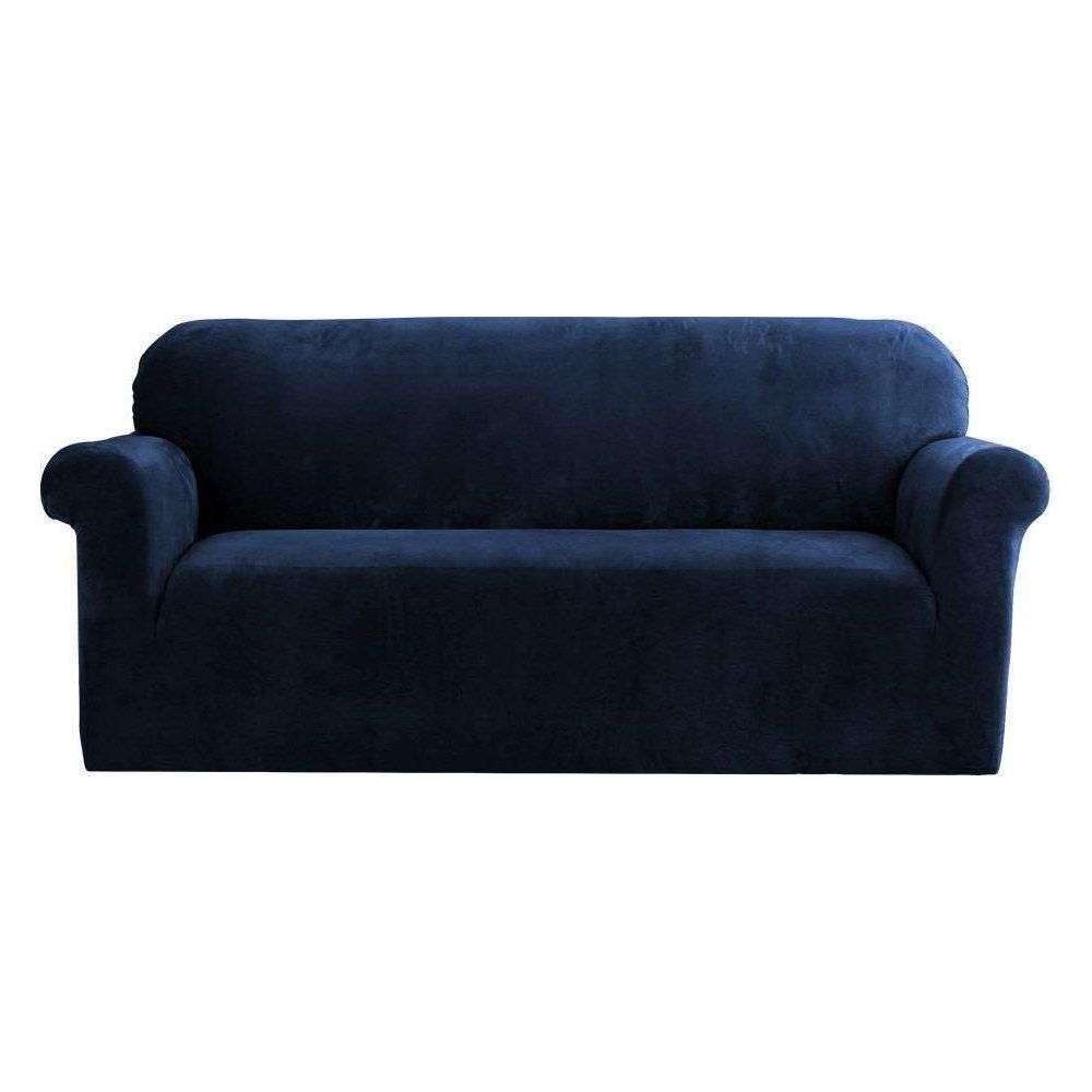 Artiss Sofa Cover Couch Covers 3 Seater Velvet Sapphire