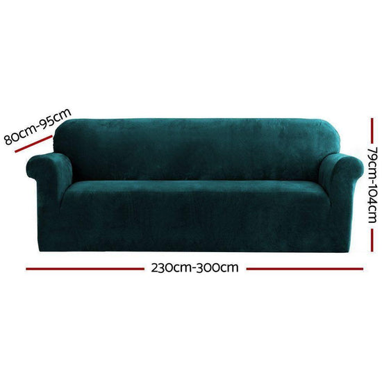 Artiss Sofa Cover Couch Covers 4 Seater Velvet Agate Green