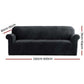 Artiss Sofa Cover Couch Covers 4 Seater Velvet Black