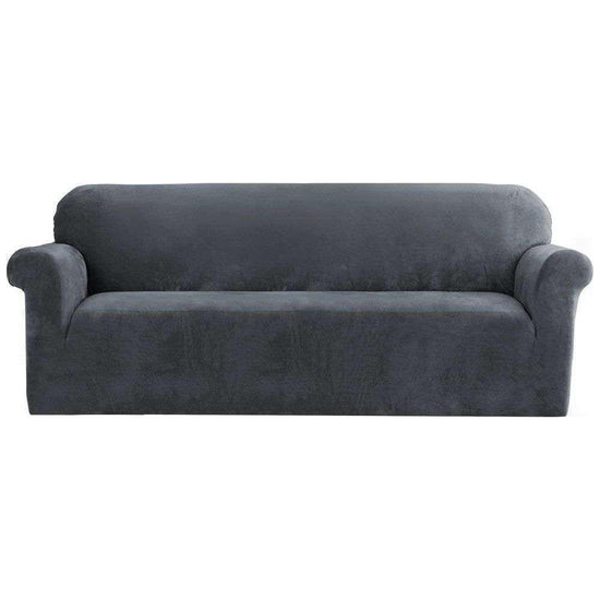 Artiss Sofa Cover Couch Covers 4 Seater Velvet Grey