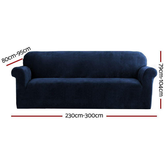 Artiss Sofa Cover Couch Covers 4 Seater Velvet Sapphire