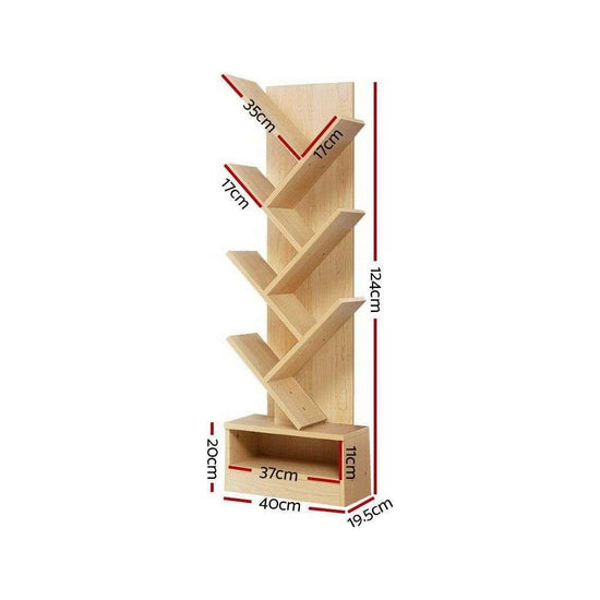 Artiss Tree Bookshelf 7 Tiers - ECHO Oak