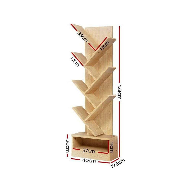 Artiss Tree Bookshelf 7 Tiers - ECHO Oak