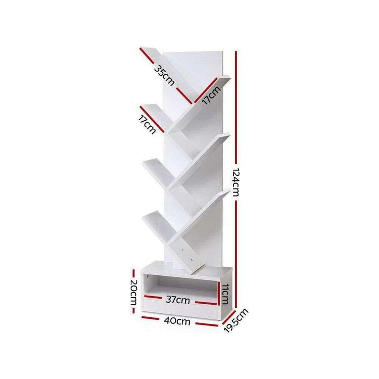 Artiss Tree Bookshelf 7 Tiers - ECHO White