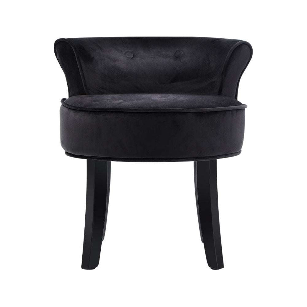 Artiss Vanity Stool Velvet Black Abella