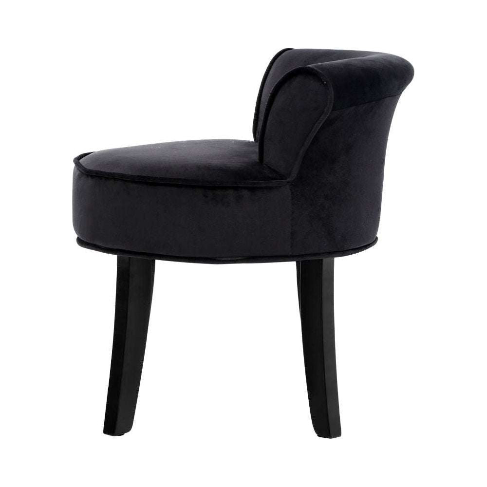 Artiss Vanity Stool Velvet Black Abella