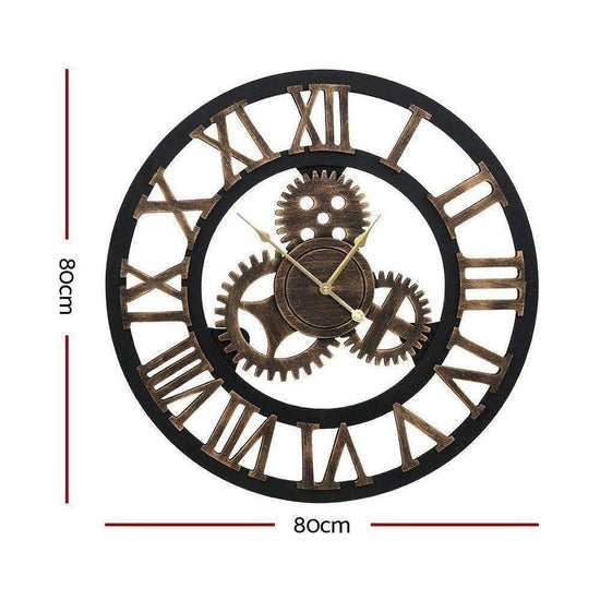 Artiss Wall Clock 80CM Large Modern Vintage Retro Luxury Art Metal Home Decor - Magdasmall