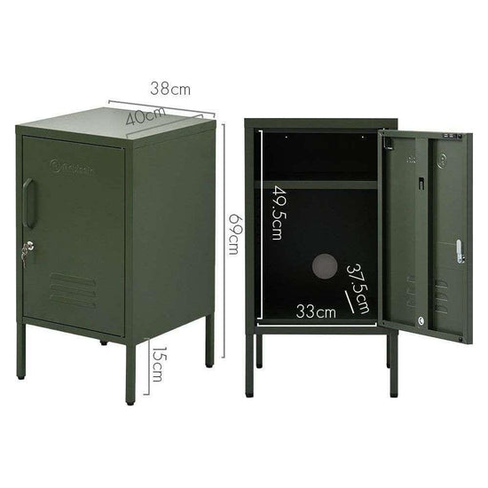 ArtissIn Bedside Table Metal Cabinet - MINI Green