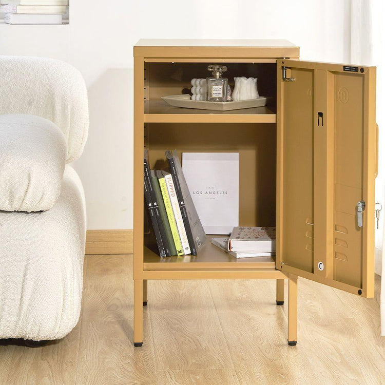 ArtissIn Bedside Table Metal Cabinet - MINI Yellow