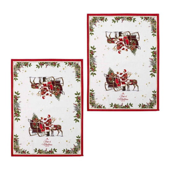 Ashdene Magic of Christmas by Richard Macneil Set of 2 Cotton Kitchen Towels 50 x 70 cm - Magdasmall