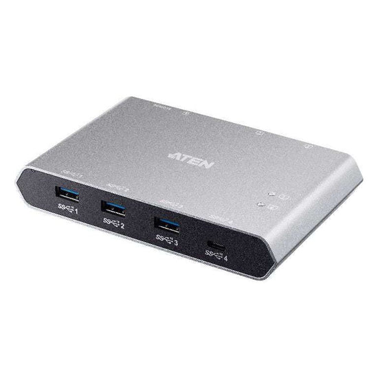 Aten Sharing Switch Gen2 2x4 USB-C, 2x PC, 4x USB 3.2 Gen2 Ports (1x USB-C), Power Passthrough, OSX & Windows Compatible, Plug and Play
