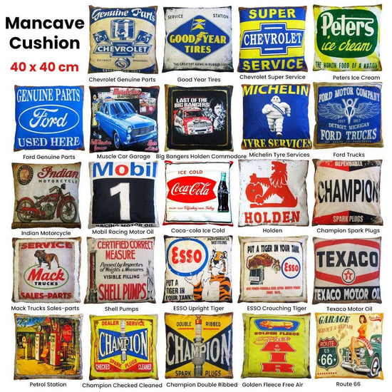 Australian Mancave Retro Cushion Champion Checked Cleaned 40 x 40 cm