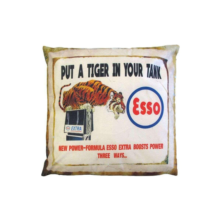 Australian Mancave Retro Cushion ESSO Crouching Tiger 40 x 40 cm