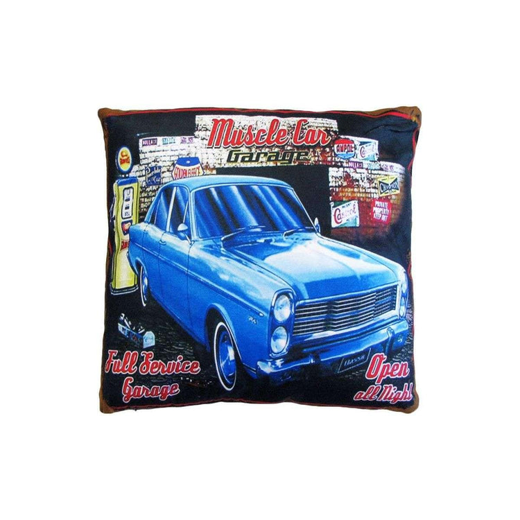 Australian Mancave Retro Cushion Muscle Car Garage 40 x 40 cm