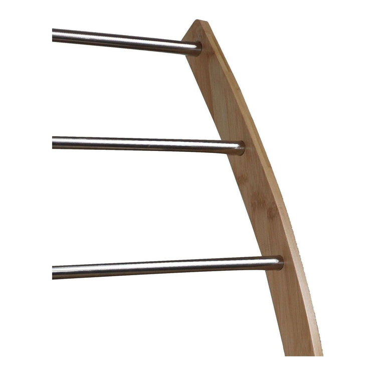 Bamboo Towel Bar Metal Holder Rack 3-Tier Freestanding and Bottom shelf for Bathroom - Magdasmall