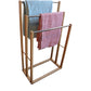 Bamboo Towel Bar Metal Holder Rack 3-Tier Freestanding for Bathroom and Bedroom - Magdasmall