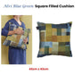 Bedding House Alvi Blue Green Square Filled Cushion 43cm x 43cm