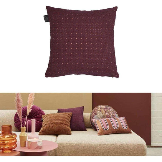 Bedding House Chelsy Plum (Also Known as Purple) Square Filled Cushion 40cm x 40cm