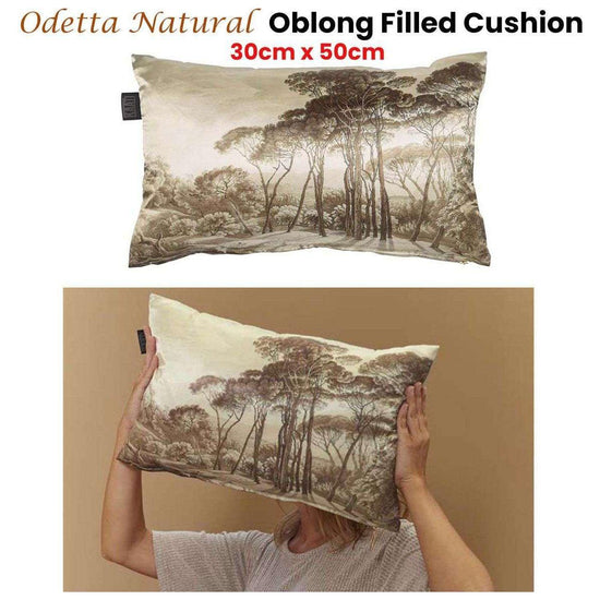 Bedding House Odetta Natural Oblong Filled Cushion 30cm x 50cm