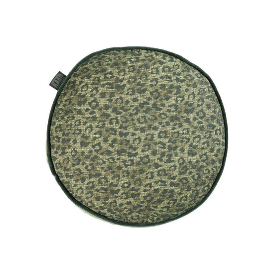 Bedding House Pardus Luxury Cotton Round Filled Cushion - Green