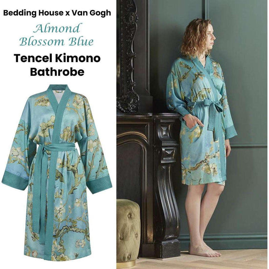 Bedding House Van Gogh Almond Blossom Blue Kimono Bath Robe Small/Medium - Magdasmall