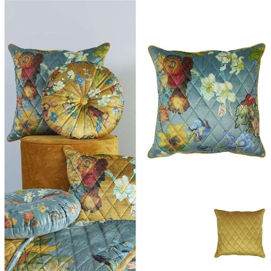 Bedding House Van Gogh Carre Fleuri Green Square Filled Cushion 50cm x 50cm